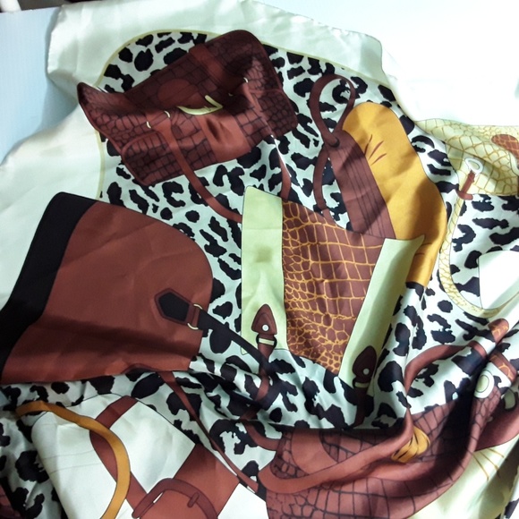 BRAHIM Silk Scarf Leopard Purses Handbags - Picture 2 of 4